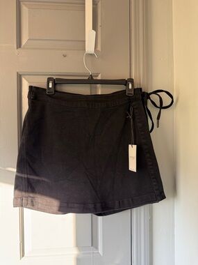 Judy Blue Black Mini Skort with Side Tie Detail